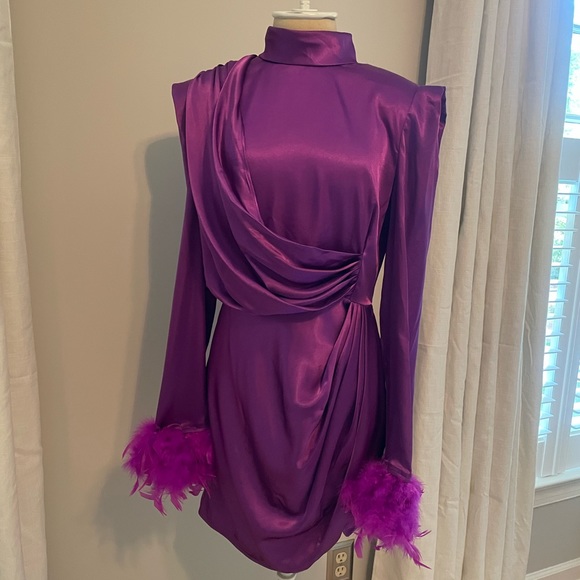 BRONX AND BANCO WOMEN'S NADINE MINI DRESS PURPLE SIZE LARGE NWT - Picture 2 of 16